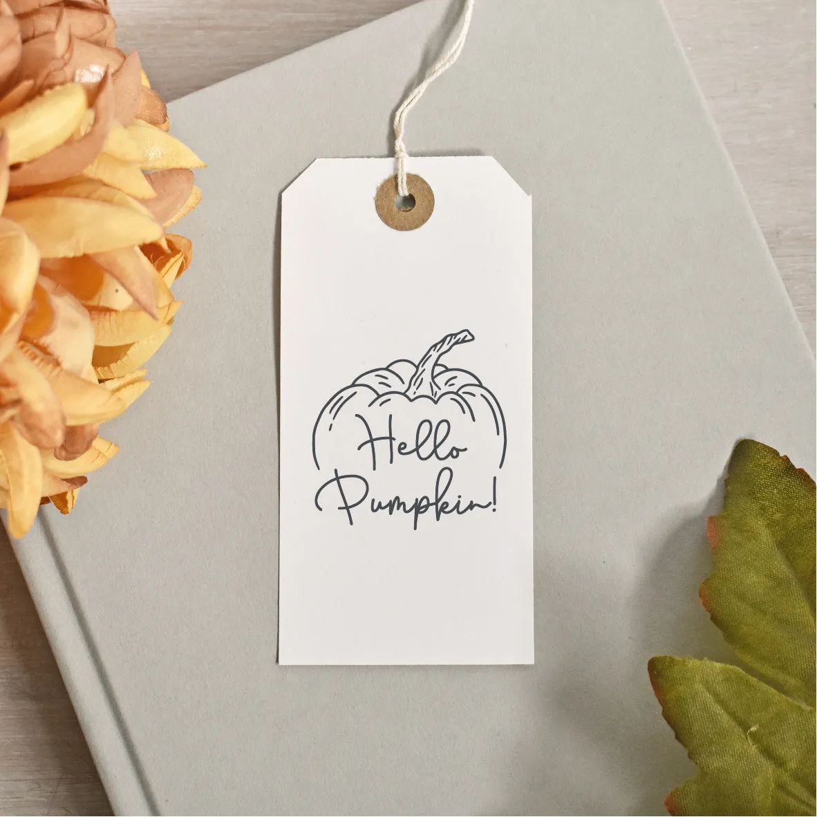 Hello Pumpkin Halloween Rubber Stamp