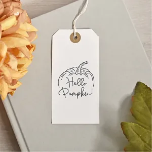 Hello Pumpkin Halloween Rubber Stamp