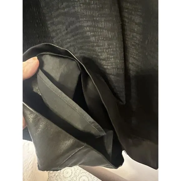 Helmut Lang Leather Accent Mini Tank Dress •2• Black Zippered Warped Suiting