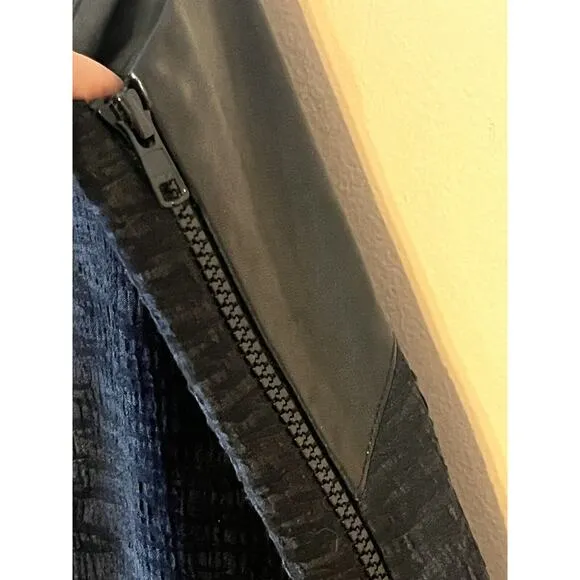 Helmut Lang Leather Accent Mini Tank Dress •2• Black Zippered Warped Suiting
