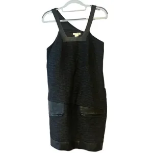 Helmut Lang Leather Accent Mini Tank Dress •2• Black Zippered Warped Suiting