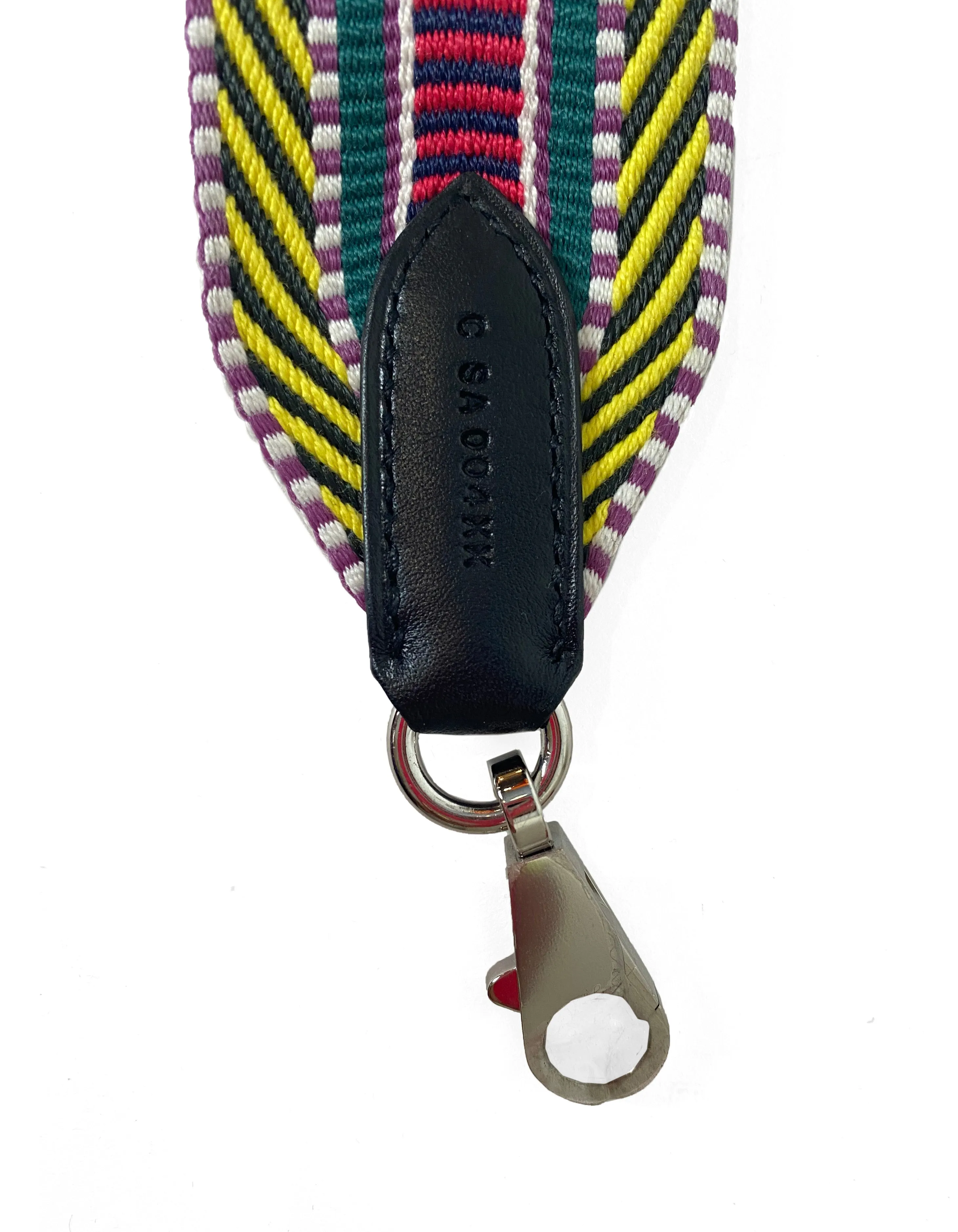 Hermes 2018 Multicolore Toile Canvas Noir Leather Sangle Cavale 50mm Bag Strap