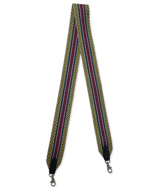 Hermes 2018 Multicolore Toile Canvas Noir Leather Sangle Cavale 50mm Bag Strap