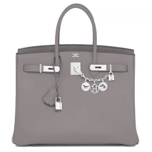Hermes Etain Birkin 35cm Tin Grey Epsom Palladium Hardware