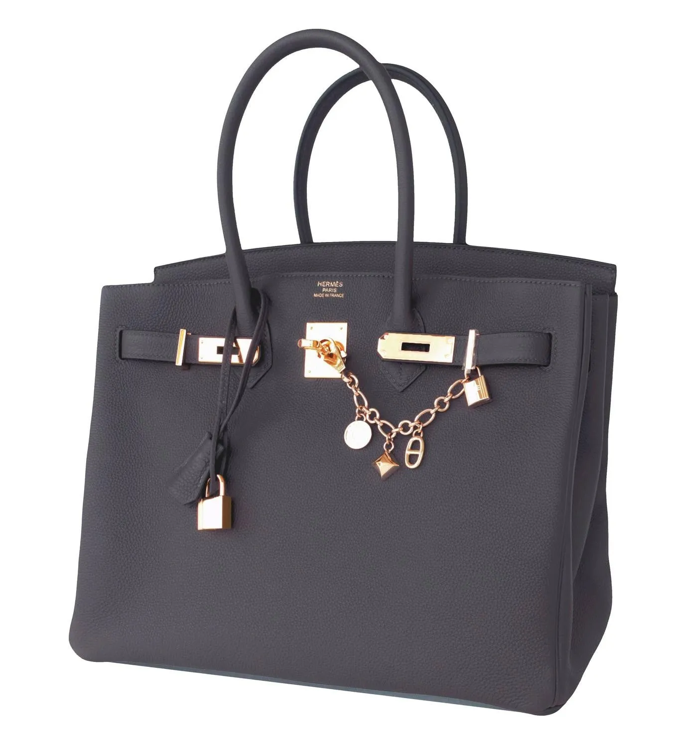 Hermes Graphite 35cm Togo Birkin Gold Hardware GHW Dark Gray Bag