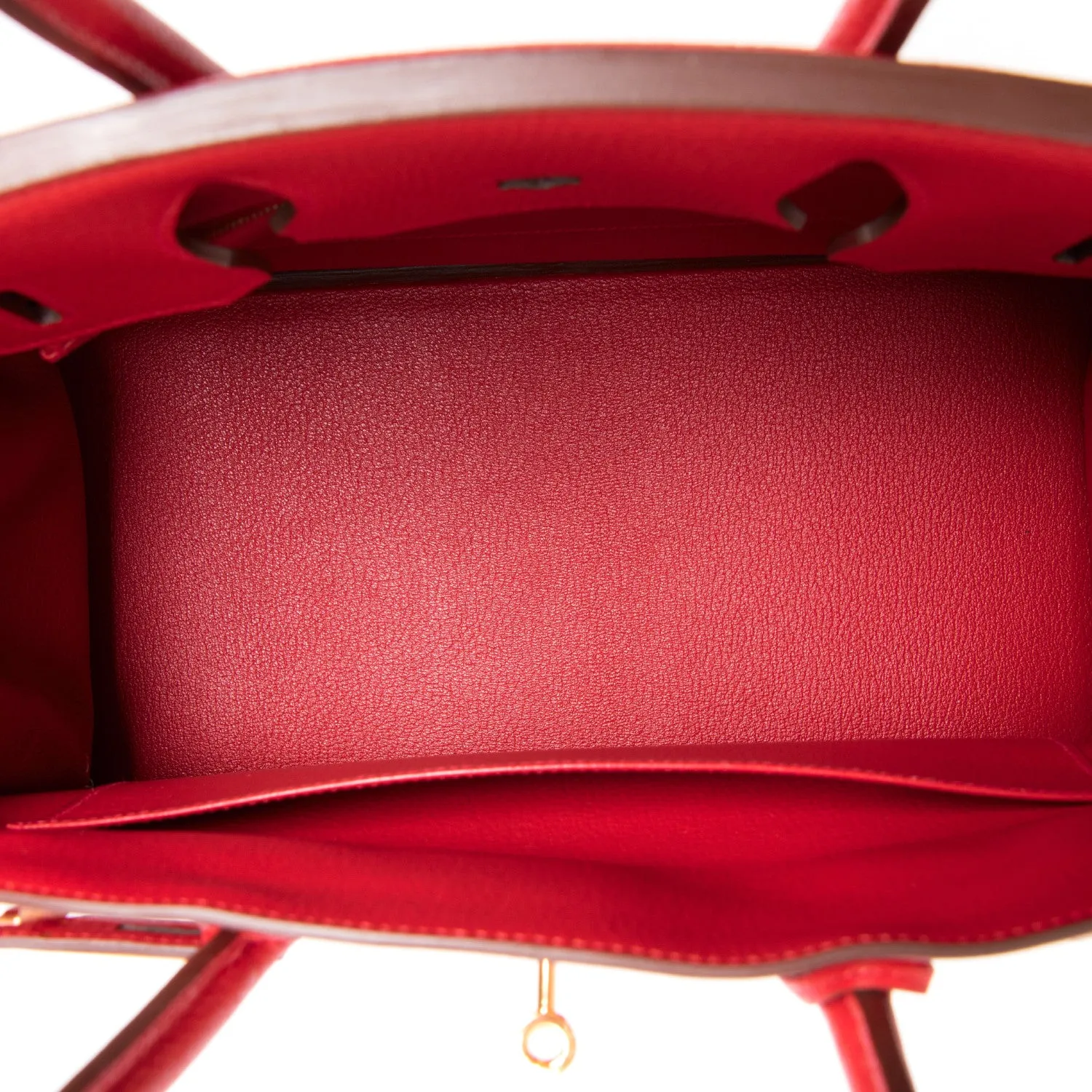 Hermes Rouge Casaque Lipstick Red 35cm Clemence Birkin Bag Gold Hardware