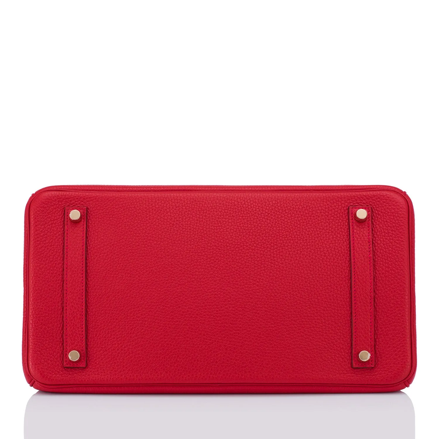 Hermes Rouge Casaque Lipstick Red 35cm Clemence Birkin Bag Gold Hardware
