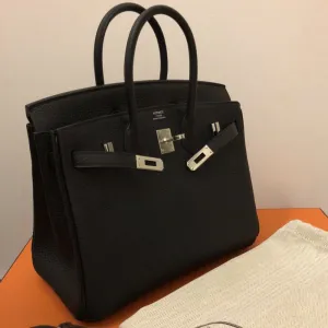 Hermès Birkin 35 Noir (Black) Togo Palladium Hardware PHW
