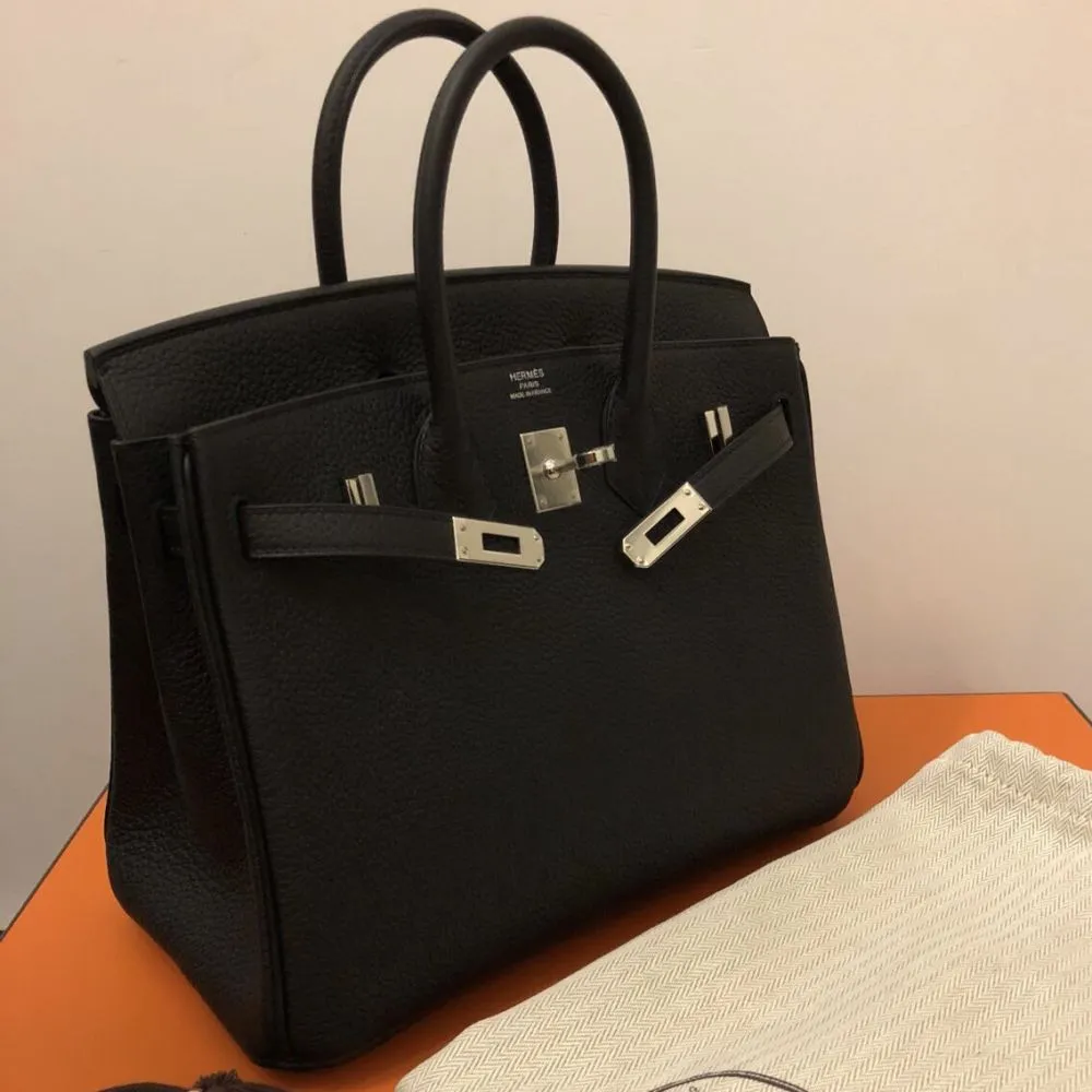 Hermès Birkin 35 Noir (Black) Togo Palladium Hardware PHW