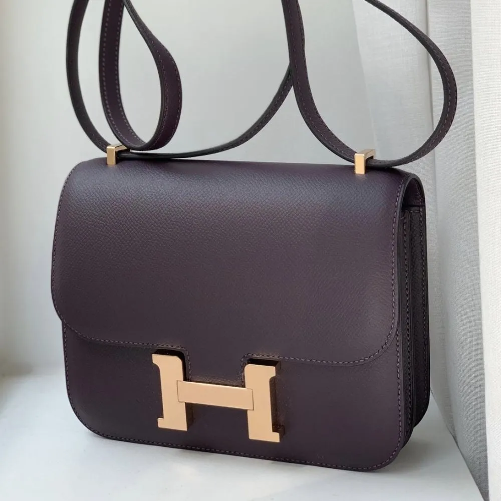 Hermès Constance 18 Raisin Epsom Rose Gold Hardware RGHW