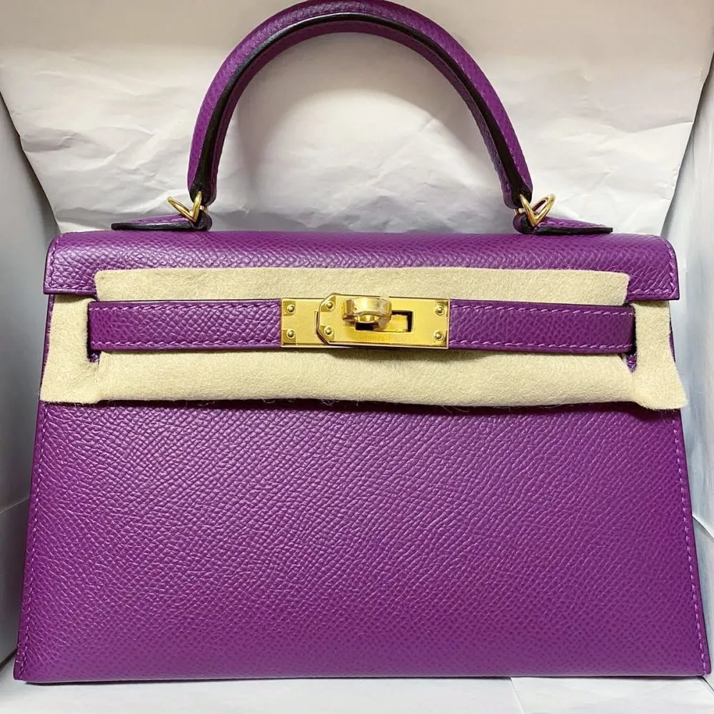 Hermès Kelly 20 Anemone Sellier Epsom Gold Hardware GHW