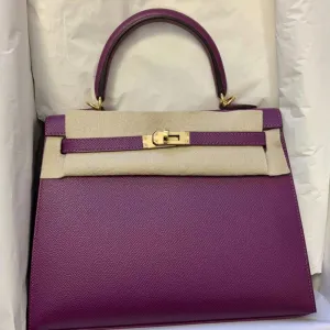 Hermès Kelly 25 Anemone Epsom Gold Hardware GHW