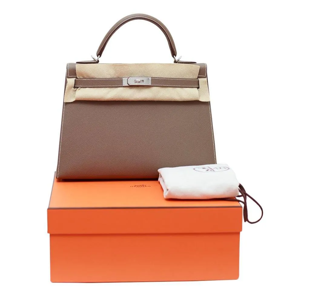 Hermès Kelly 32 Etoupe Sellier Bag