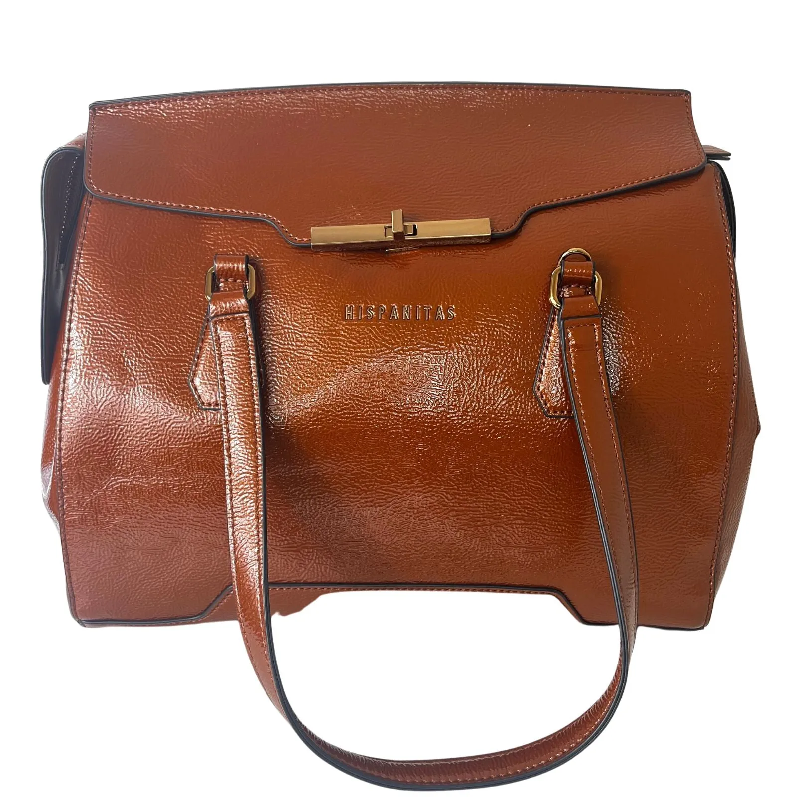 Hispanitas Patenet Leather Shoulder Bag - Tan