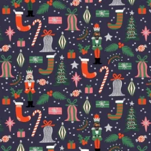 Holiday Classics - Deck The Halls - Navy Metallic  by Rifle Paper Co. for C   Steel
