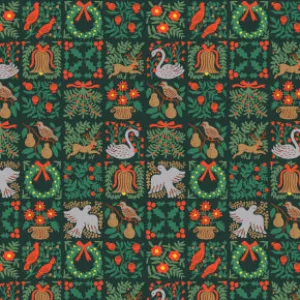 Holiday Classics - Holiday Tapestry - Evergreen Fabric by Rifle Paper Co. for C   Steel