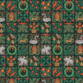 Holiday Classics - Holiday Tapestry - Evergreen Fabric by Rifle Paper Co. for C   Steel