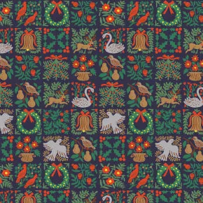 Holiday Classics - Holiday Tapestry - Navy Fabric by Rifle Paper Co. for C   Steel