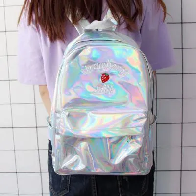 Holographic Strawberry Milk Backpack SD01728