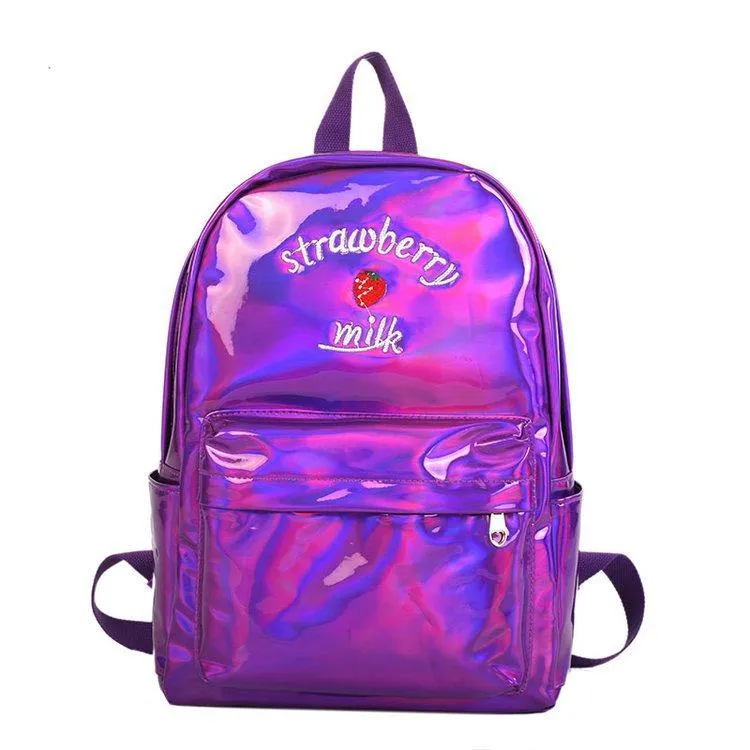 Holographic Strawberry Milk Backpack SD01728