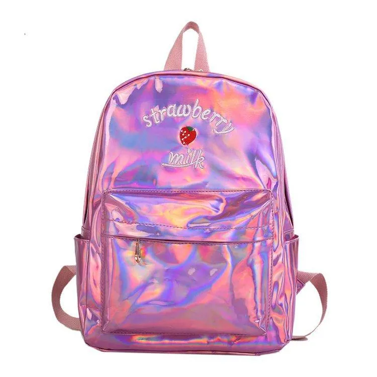 Holographic Strawberry Milk Backpack SD01728