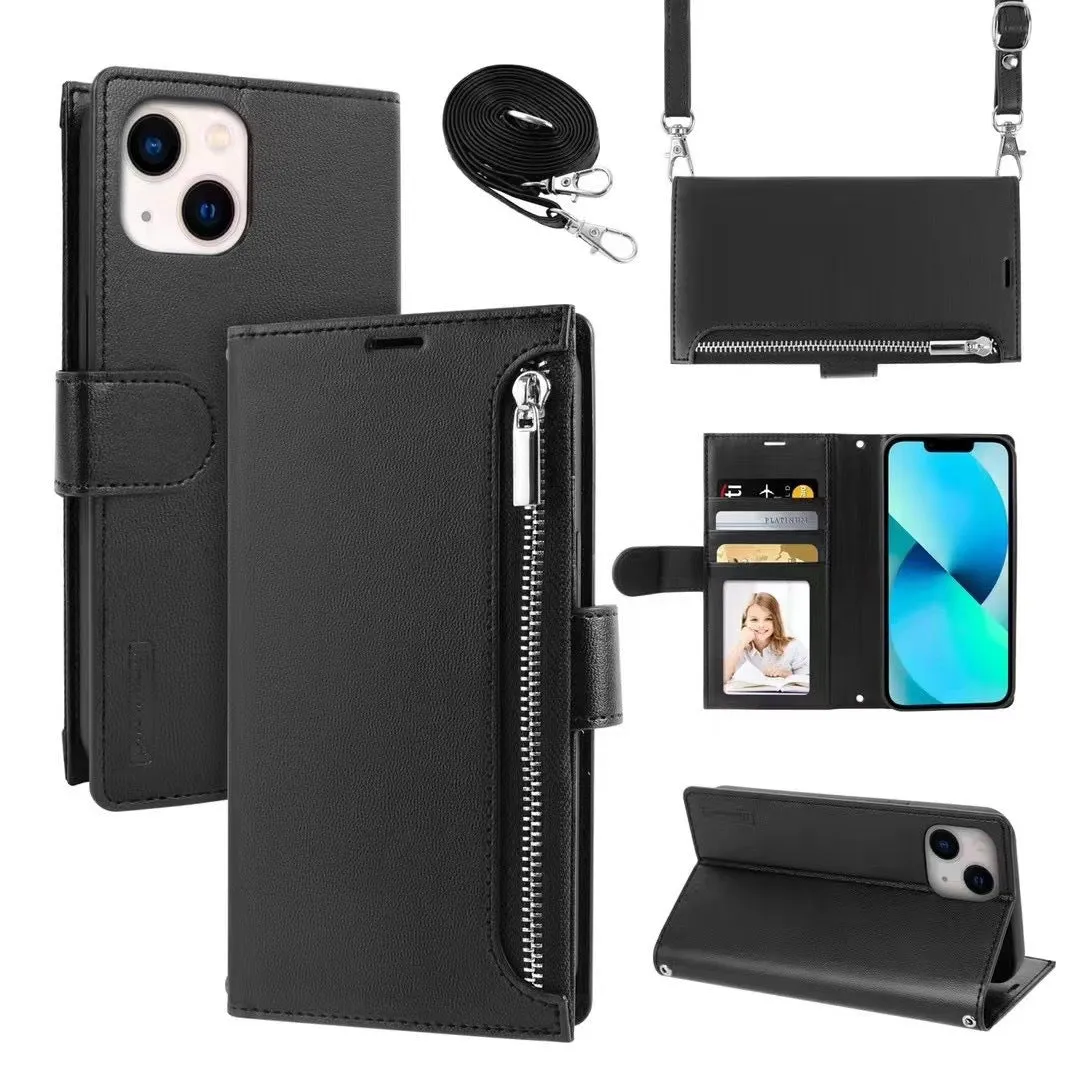 INSTOCK- Shoulder bag zipper wallet mobile phone leather case.
