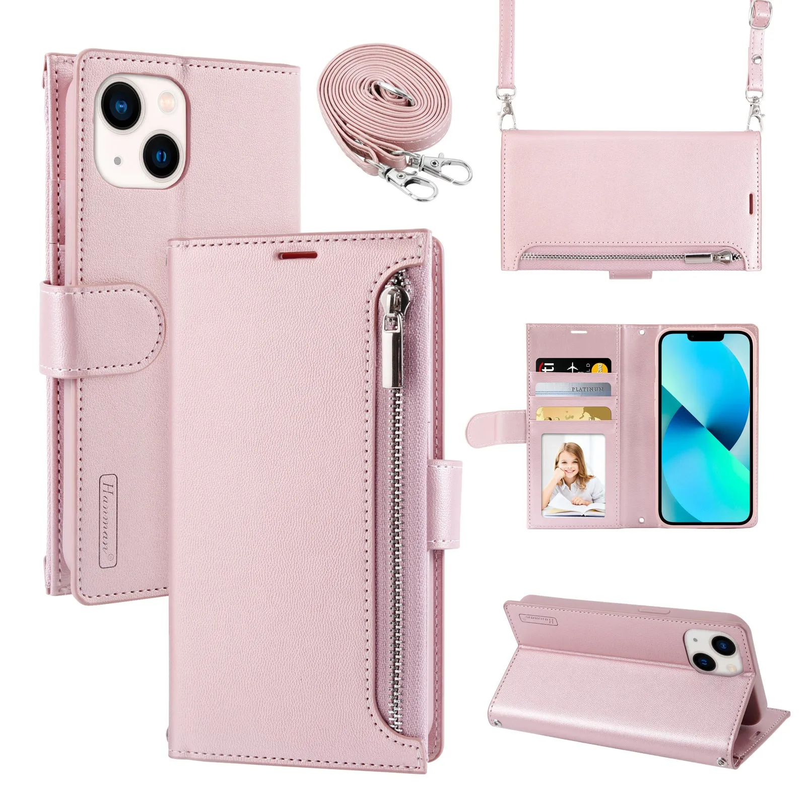 INSTOCK- Shoulder bag zipper wallet mobile phone leather case.