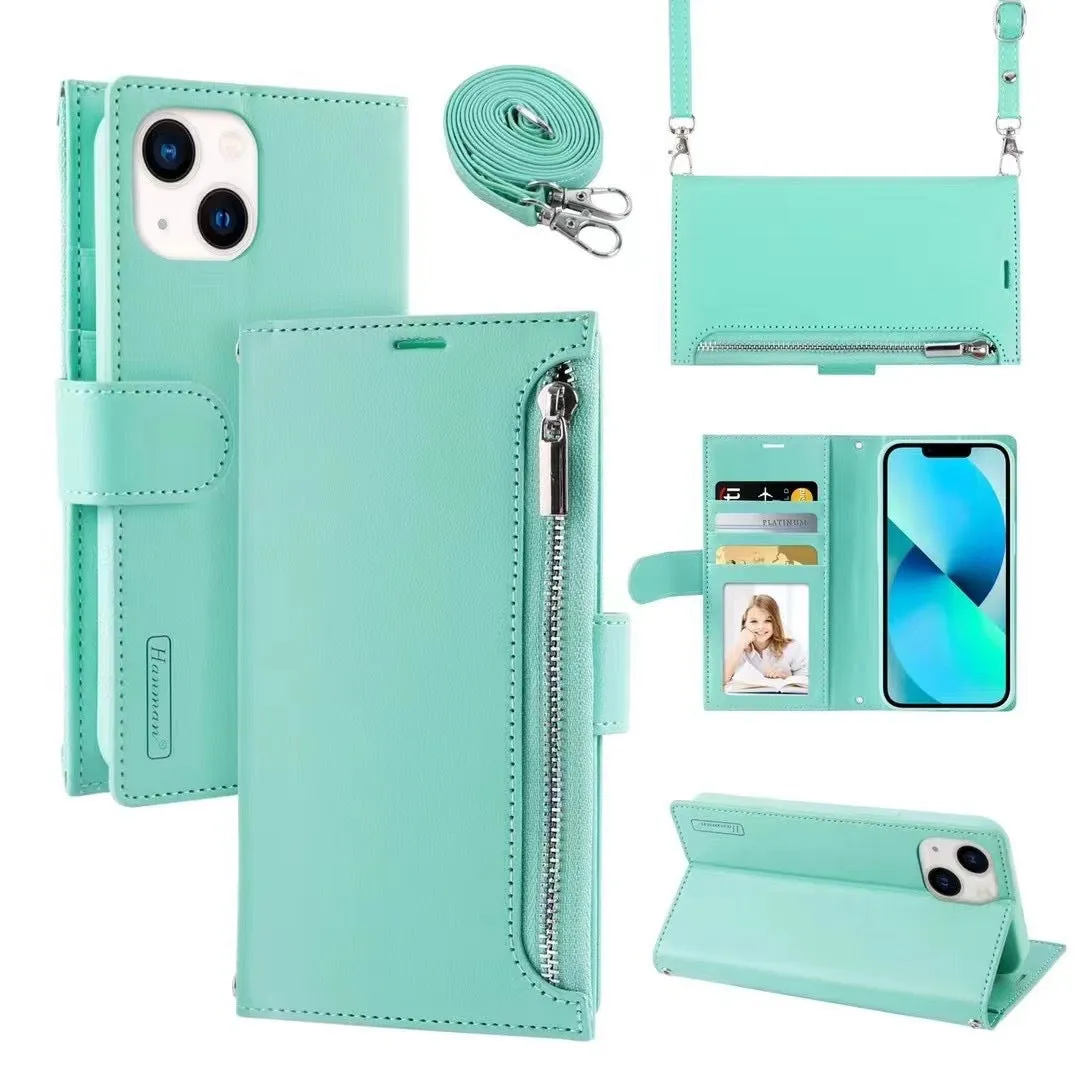 INSTOCK- Shoulder bag zipper wallet mobile phone leather case.