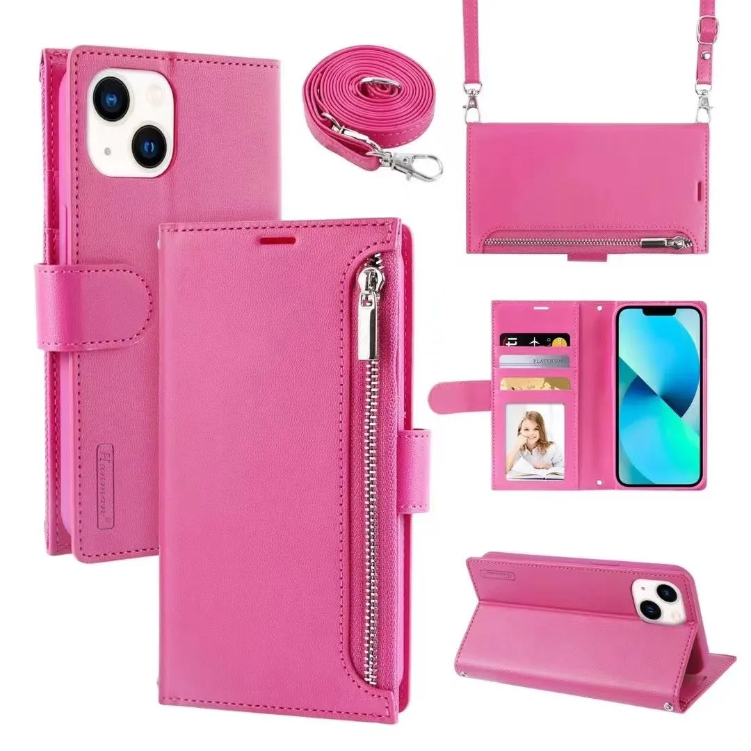 INSTOCK- Shoulder bag zipper wallet mobile phone leather case.