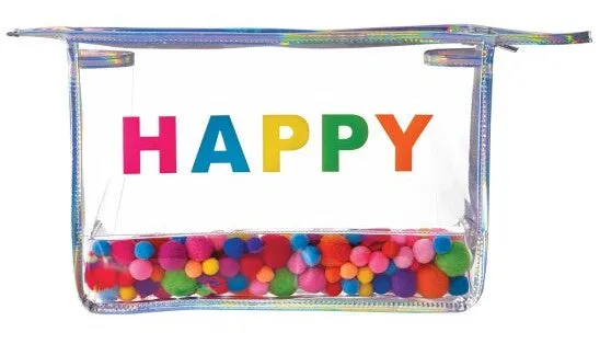 Iscream Happy Pom Pom Clear Travel Bag