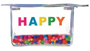Iscream Happy Pom Pom Clear Travel Bag
