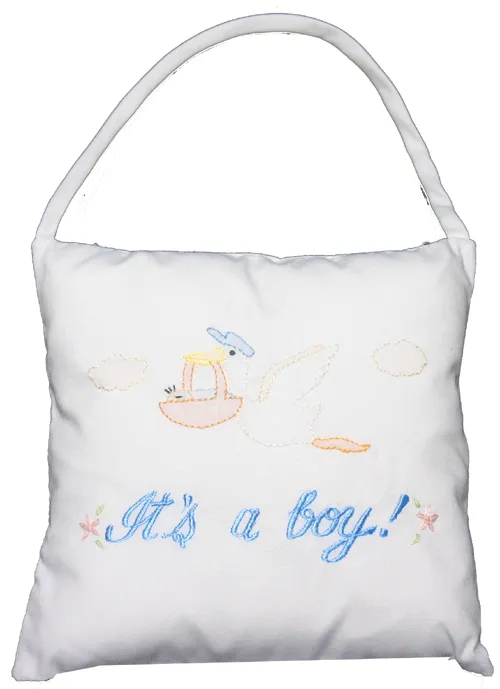 It's A Boy! Embroidered Mini Pillow