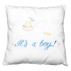 It's A Boy! Embroidered Mini Pillow