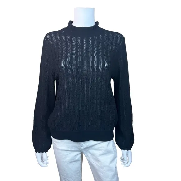 J. Crew Long Sleeve Ruffle Neck Sweater