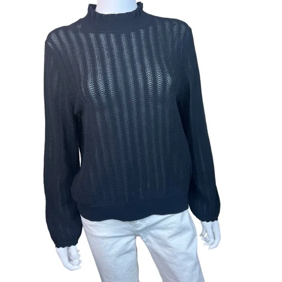 J. Crew Long Sleeve Ruffle Neck Sweater