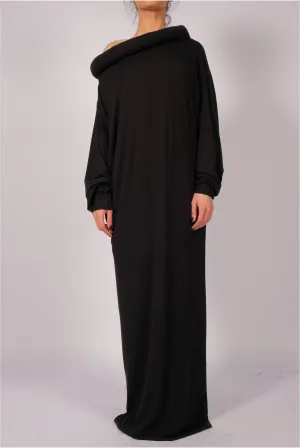 Jersey Dress Maxi with Round Collar