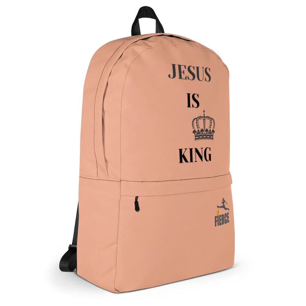 JESUS IS KING Pink Backpack