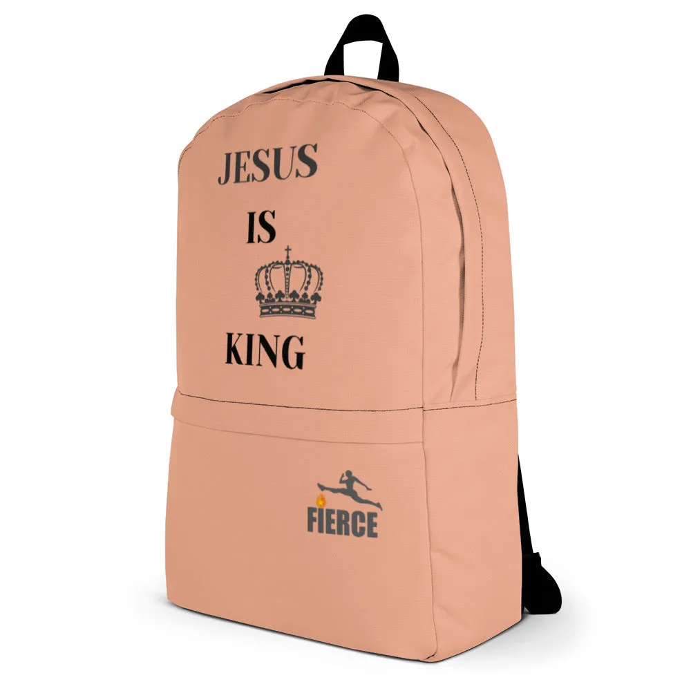 JESUS IS KING Pink Backpack