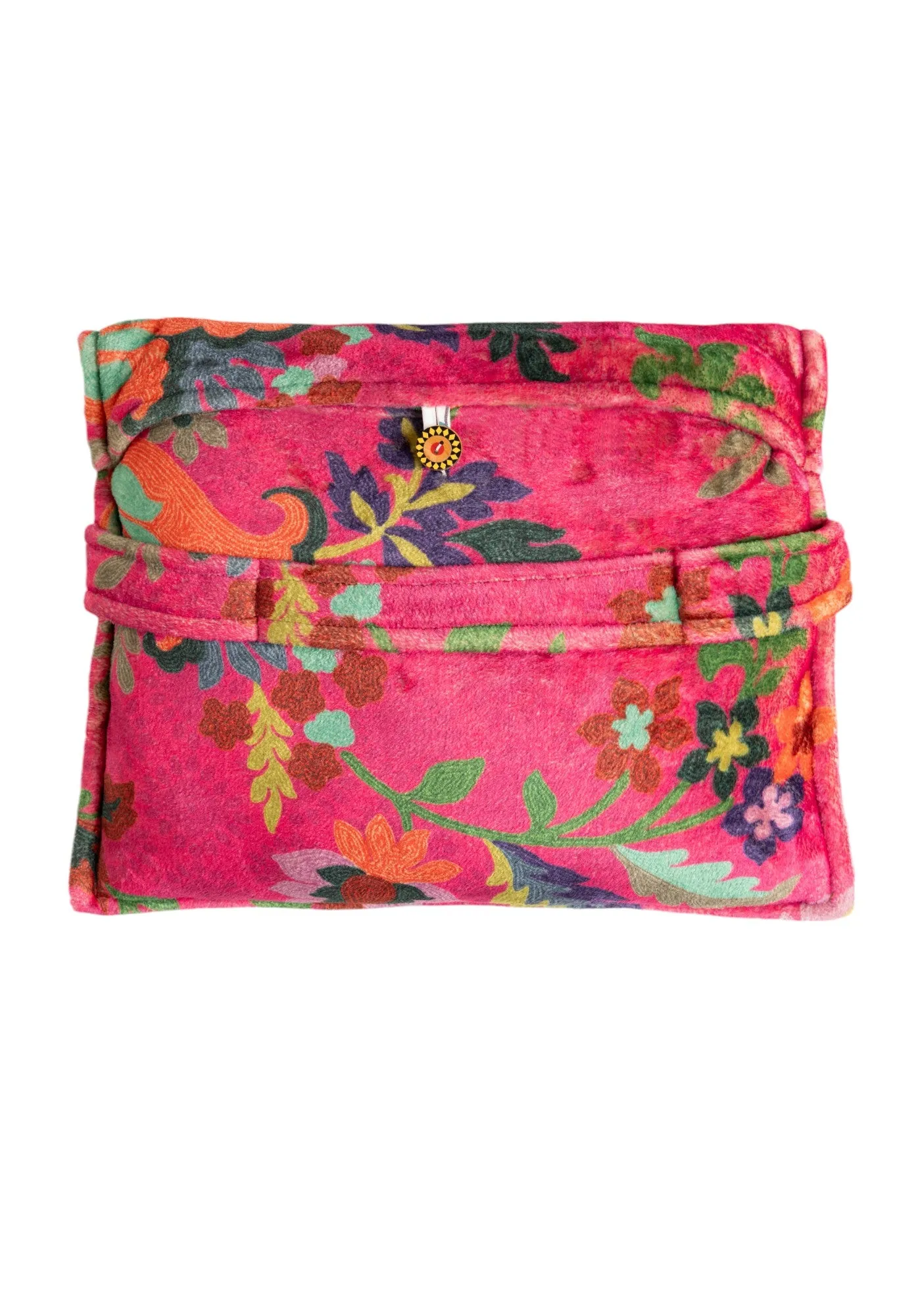 Johnny Was Verney Travel Blanket Floral Reversible Cozy Lounge Pink Navy Blue NEW
