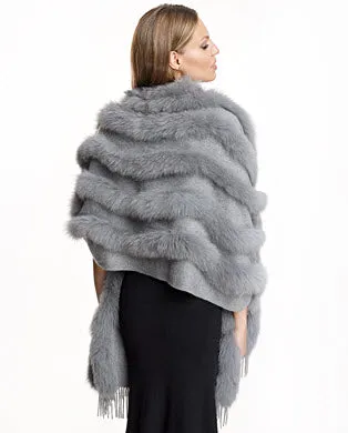 Julia & Stella Cashmere Stole With Fox Inserts