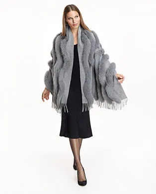 Julia & Stella Cashmere Stole With Fox Inserts