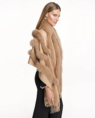 Julia & Stella Cashmere Stole With Fox Inserts