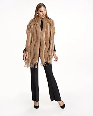 Julia & Stella Cashmere Stole With Fox Inserts