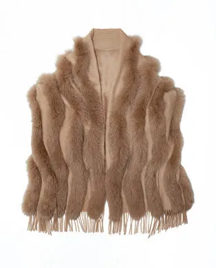 Julia & Stella Cashmere Stole With Fox Inserts