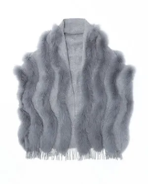 Julia & Stella Cashmere Stole With Fox Inserts