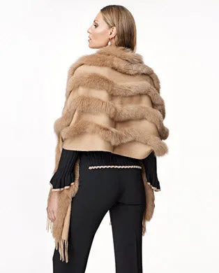 Julia & Stella Cashmere Stole With Fox Inserts