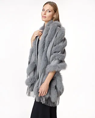 Julia & Stella Cashmere Stole With Fox Inserts