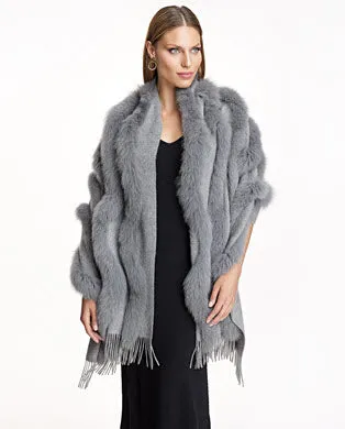 Julia & Stella Cashmere Stole With Fox Inserts