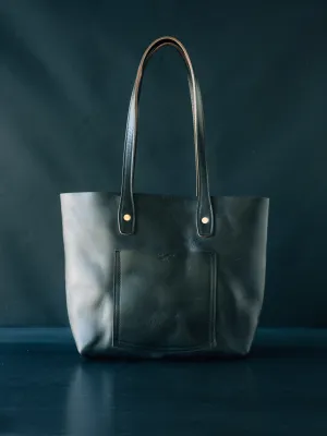 Julia Tote - Heavy Duty 6oz Horween Black Chromexcel - Sample