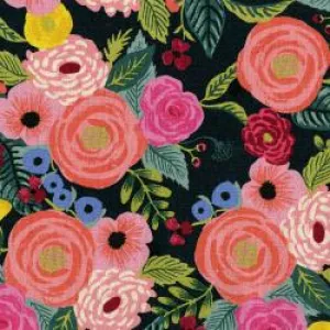 Juliet Rose in Navy Canvas  -- English Garden by Rifle Paper Co. for C   Steel